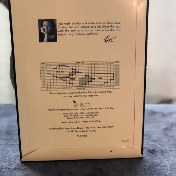 DONNA Karan New York sheer satin hosiery control top crystal metallic Small - Picture 2 of 2